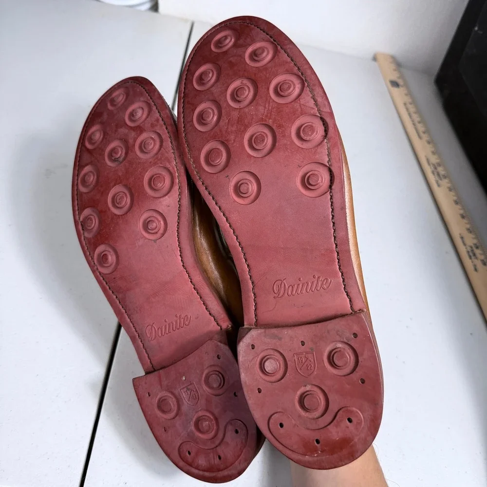 Allen Edmonds Archer Penny Loafer Mens 11.5 D Tan Leather Dainite Sole 1446
